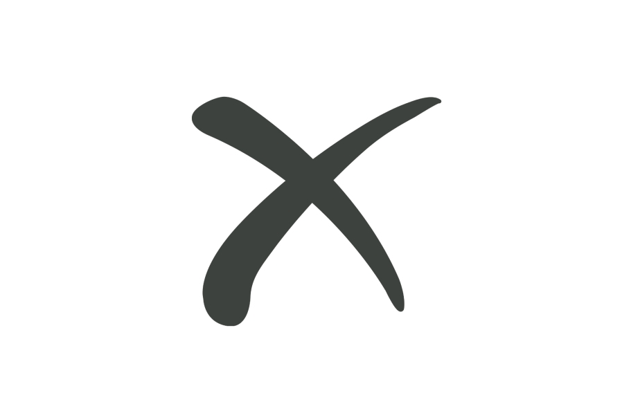 Ein schwarzes, stylisiertes "X" auf hellem Hintergrund.